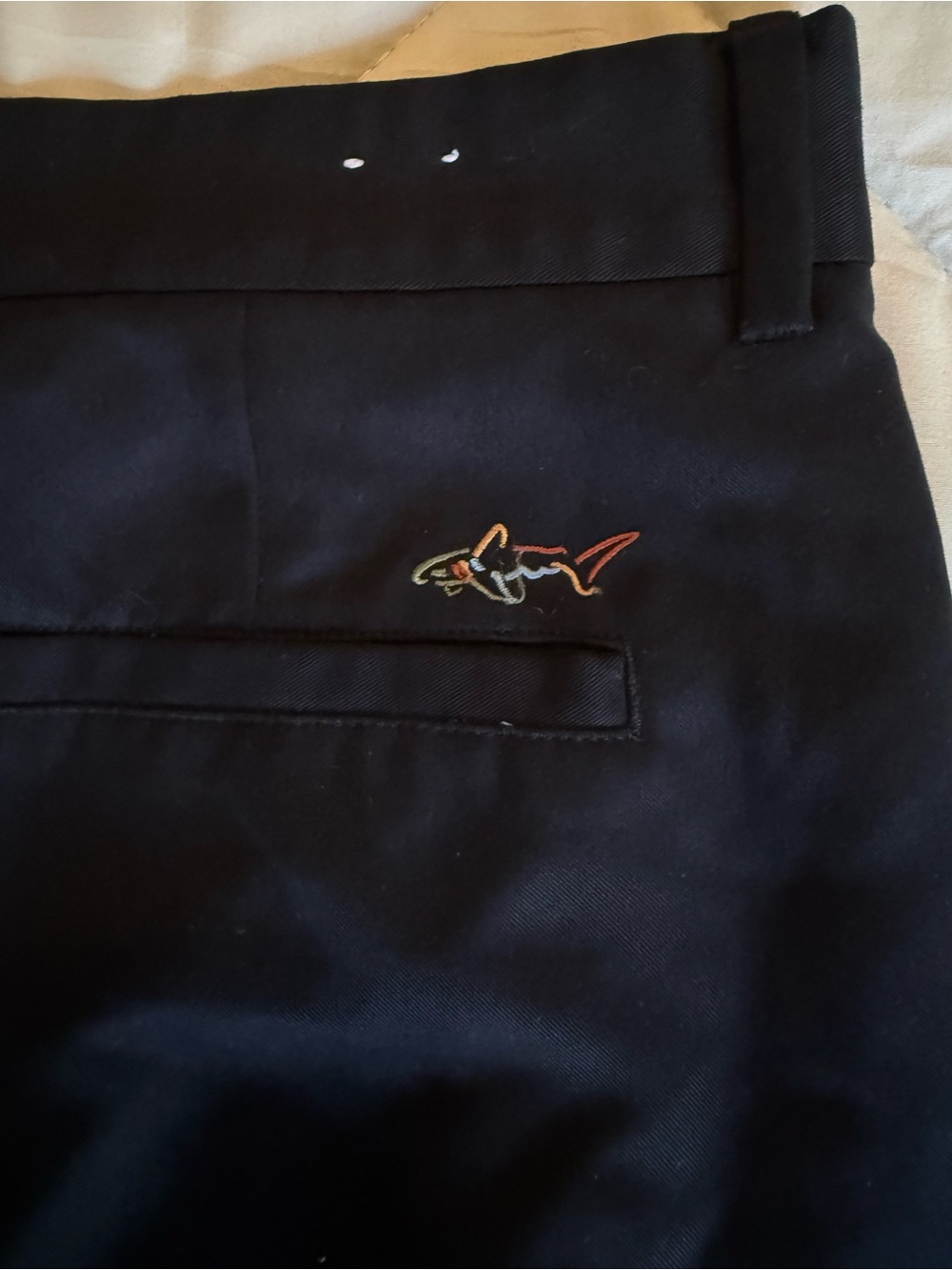 Men’s Greg Norman Collection Black Flat Front Shorts with Embroidered 36